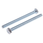 Zinc Plated Steel Hex, Hex Bolt, M6 x 75mm