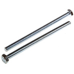 Zinc Plated Steel Hex, Hex Bolt, M6 x 100mm