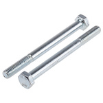 Bright Zinc Plated Steel, Hex Bolt, M6 x 70mm