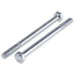 Bright Zinc Plated Steel, Hex Bolt, M6 x 80mm