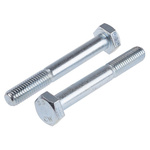 Bright Zinc Plated Steel, Hex Bolt, M10 x 75mm