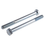 Bright Zinc Plated Steel, Hex Bolt, M10 x 130mm