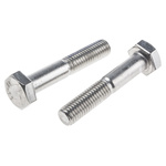 Plain Stainless Steel, Hex Bolt, M10 x 55mm