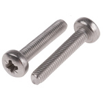 RS PRO Pozidriv Pan A4 316 Stainless Steel Machine Screws DIN 7985, M3x16mm