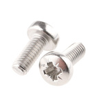 RS PRO Pozidriv Pan A4 316 Stainless Steel Machine Screws DIN 7985, M4x10mm