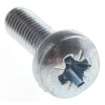 RS PRO Pozidriv Pan Steel Machine Screws DIN 7985, M3x10mm