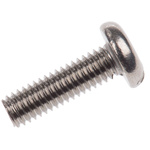 RS PRO Slot Pan A2 304 Stainless Steel Machine Screws DIN 85, M3x10mm