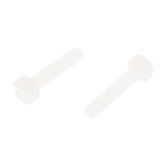 RS PRO Slot  Cheese Head Nylon Machine Screws, M2.5x12mm
