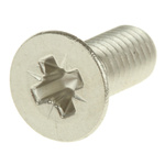 RS PRO Pozidriv Countersunk A2 304 Stainless Steel Machine Screws DIN 965, M5x12mm