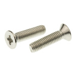 RS PRO Pozidriv Countersunk A2 304 Stainless Steel Machine Screws DIN 965, M5x20mm