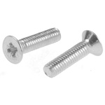 RS PRO Pozidriv Countersunk Steel Machine Screws DIN 965, M3x12mm