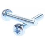 RS PRO Pozidriv Pan Steel Machine Screws DIN 7985, M4x25mm