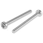 RS PRO Pozidriv Pan Steel Machine Screws DIN 7985, M4x40mm