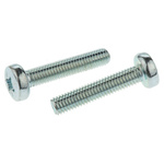 RS PRO Pozidriv Pan Steel Machine Screws DIN 7985Z, M5x25mm