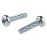 RS PRO Pozidriv Pan Steel Machine Screws DIN 7985, M3x12mm