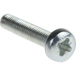 RS PRO Pozidriv Pan Steel Machine Screws DIN 7985, M3x16mm