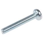 RS PRO Pozidriv Pan Steel Machine Screws DIN 7985, M3x20mm