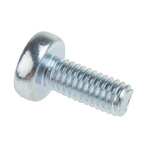 RS PRO Pozidriv Pan Steel Machine Screws DIN 7985Z, M4x10mm