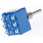 APEM 3PDT Toggle Switch, Latching, Panel Mount