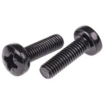 RS PRO Pozidriv Pan Steel Machine Screws DIN 7985, M6x20mm