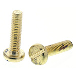 RS PRO Slot Pan Brass Machine Screws DIN 85, M3x12mm