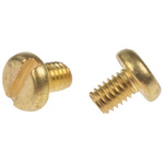 RS PRO Slot Pan Brass Machine Screws DIN 85, M4x6mm