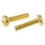 RS PRO Slot Pan Brass Machine Screws DIN 85, M4x16mm