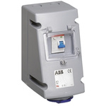 ABB, Critical & Safe IP44 Blue Wall Mount 2P+E RCD Industrial Power Connector Socket, Rated At 16.0A, 230.0 V, 2CMA168