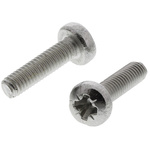 RS PRO Pozidriv Pan A2 304 Stainless Steel Machine Screws DIN 7985, M2.5x10mm