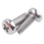 RS PRO Pozidriv Pan A2 304 Stainless Steel Machine Screws DIN 7985, M3x8mm