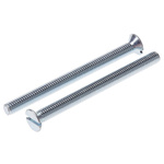 RS PRO Slot Countersunk Steel Machine Screws DIN 963, M4x50mm