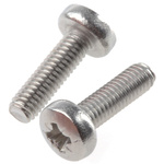 RS PRO Pozidriv Pan Steel Machine Screws DIN 7985, M3x8mm