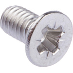 RS PRO Pozidriv Countersunk A2 304 Stainless Steel Machine Screws DIN 965, M4x8mm