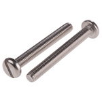 RS PRO Slot Pan A2 304 Stainless Steel Machine Screws DIN 85, M6x50mm