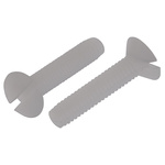 RS PRO Slot Countersunk Nylon Machine Screws, M2.5x12mm