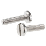 RS PRO Slot Pan A2 304 Stainless Steel Machine Screws DIN 85, M3x12mm