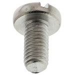 RS PRO Slot Pan A2 304 Stainless Steel Machine Screws DIN 85, M6x12mm