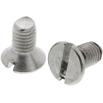 RS PRO Slot Countersunk A2 304 Stainless Steel Machine Screws DIN 963, M3x6mm