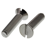 RS PRO Slot Countersunk A2 304 Stainless Steel Machine Screws DIN 963, M6x25mm