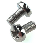 RS PRO Pozidriv Pan A2 304 Stainless Steel Machine Screws DIN 7985, M6x12mm