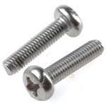 RS PRO Pozidriv Pan A2 304 Stainless Steel Machine Screws DIN 7985, M6x25mm