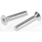 RS PRO Pozidriv Countersunk Steel Machine Screws DIN 965, M5x25mm