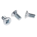 RS PRO Pozidriv Countersunk Steel Machine Screws DIN 965Z, M6x12mm