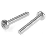 RS PRO Pozidriv Pan Steel Machine Screws DIN 7985Z, M6x40mm