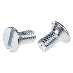 RS PRO Slot Countersunk Steel Machine Screws DIN 963, M3x6mm