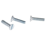 RS PRO Slot Countersunk Steel Machine Screws DIN 963, M3x12mm