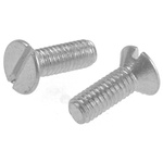 RS PRO Slot Countersunk Steel Machine Screws DIN 963, M4x12mm