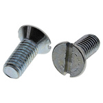 RS PRO Slot Countersunk Steel Machine Screws DIN 963, M5x12mm