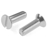 RS PRO Slot Countersunk Steel Machine Screws DIN 963, M5x16mm