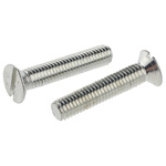 RS PRO Slot Countersunk Steel Machine Screws DIN 963, M5x25mm